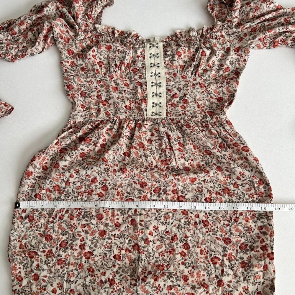 Romantic Cottagecore ASOS SAINT GENIES HOOK & EYE FLORAL ROSE MINI DRESS SIZE 4 - Picture 6 of 16